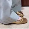 Primeiro Encontro com os Sapatilhas Ballet Douradas com Glitter da Estação para Mulheres, Lindo Sapato Baixo de Início de Primavera, Novos Sapatos Franceses Retrô de Bico Baixo 2026