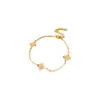 Pulseira Flor de Grama da Sorte Vazada em Zircônia Moda para o Dia a Dia Versátil Pulseira Exquisita Temperamento Senso Avançado Pulseira de Nicho