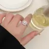 Anillo liso estilo coreano irregular plata de ley 925 anillo combinable para todo tipo de atuendos diseño estilo nicho ins femenino anillo combinable que no se decolora
