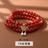 Jingde Jewelry Pulsera de Ágata Roja Flor de Loto Grado 7A 2025 Chicas Transferencia Retro Más Fácil de Combinar Pulsera de Año Nuevo Al por Mayor