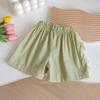 Calças Largas de Verão para Meninas Shorts de Estilo Ocidental Versátil Hot Pants Roupa de Verão Infantil Shorts de Renda Casuais