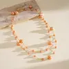 Colar Geométrico Camadas com Pérolas Europeu e Americano Retrô, Corrente Simples da Clavícula da Moda Transfronteiriça, Joia de Nicho de Alta Qualidade para Mulheres