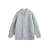Ropa Vintage Yidao Otoño 2026 Nuevo Estilo Simple Retro Americano Color Sólido Holgado Cardigan de Doble Cremallera Chaqueta Suéter