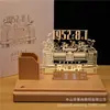 Porta Lápices Inalámbrico Personalizado Completamente de Madera Luz Nocturna 3D Ambiente Conmemorativo para Negocios Corporativos, Edificios de la Ciudad, Graduación Escolar