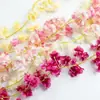 Cipós de Cerejeira Simulados Enrolados em Tubos de Ar Condicionado, Cipós de Flores Artificiais de Plástico para Decoração de Teto, Flores Artificiais
