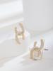 Aretes Casuales Nicho Elegantes de Alta Gama Aguja de Plata S925 Zircón para Mujer Exquisitos Aretes de Perlas Clips para Orejas Sin Perforar