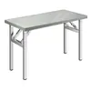 Mesa Plegable de Acero Inoxidable para Exterior Mercado Nocturno Comercial Rectangular Barbacoa Mesa de Comedor Casa de Alquiler Cocina Mesa de Comedor Sencilla