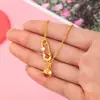 Collar de cadena fina para clavícula rosa dulce y único, ultrabrillante, de alta gama, para mujer, con detalles de diamantes, pasador dulce y fresco con diseño de gota de agua y planeta