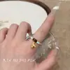 Novo Anel de Pônei com Moeda Dourada Estilo Chinês para Mulheres, Simples Elegante, Anel de Dedo Indicador de Alta Qualidade, Anel de Design de Nicho
