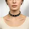 Collar de cuero PU estilo gótico oscuro europeo y americano transfronterizo Harajuku, con remaches metálicos exagerados, retro y únicos, un collar de estilo punk