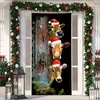 Cubierta de Puerta de Tela Elástica Cubierta de Puerta de Navidad Alegre Transfronteriza Tapiz Fondo de Tela de Regalo de Papá Noel para Fiesta Festiva