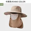 Sombrero de pescador tipo chal transfronterizo con protección facial y para el cuello, sombrero de pescador, sombrero de sol de verano transpirable para exteriores con ala ancha para protección solar