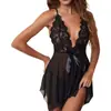 Comercio Exterior Europeo y Americano Lencería Erótica Suministro Amazon Camisola Atractiva de Malla para Mujer Camisón Transparente Sexy Ropa de Dormir