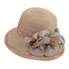 Sombrero de paja transpirable para mujer, estilo francés, color crema, con lazo de encaje tejido de paja, versátil sombrero de sol para playa de verano