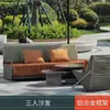 Juego de sofá y mesa de centro para exteriores, diseñado para villas, jardines y patios, con asientos de aleación de aluminio y construcción impermeable, adecuado para balcones exteriores