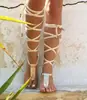 Sandalias de Comercio Exterior Nuevas de Verano 2021 para Mujer con Correas al Tobillo, Zapatos Planos de Talla Grande para Mujer, Sandalias Europeas y Americanas de Plataforma Independiente