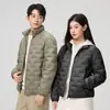 Jaqueta de Penas Leve com Gola Alta para Casal Masculina e Feminina Inverno 2026 90% Penas Esportiva Leve Quente Top Jaqueta Casual