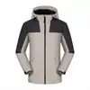 Nueva chaqueta de forro polar de una pieza para hombre y mujer, engrosada y forrada de forro polar, diseño de bloques de color otoño e invierno, cortavientos, impermeable y duradera, ropa de montañismo para exteriores