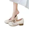 Zapatos Mary Jane de Estilo Francés con Aumento de Altura Interior para Mujer, Nuevo Modelo 2026, Diseño de Malla Hueca Transpirable, Versátiles con Faldas, Zapatos de Suela Suave
