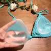 Almohadillas de silicona para senos de bikini, insertos triangulares, engrosadas para realzar el busto y hacer que los senos pequeños parezcan más grandes, específicamente para trajes de baño