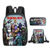 Mochila Escolar Estudiante Roblox Transfronteriza Estilo Coreano para Estudiantes de Primaria y Secundaria Mochila de Moda Trendy Estilo Ins Juego de Tres Piezas