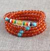 Pulsera de ágata de 108 cuentas multianillo calcedonia piedra arena dorada mantra de seis palabras pulsera de cuentas de rosario de tres círculos cuatro círculos venta al por mayor