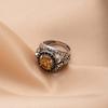 Anillo de gema retro transfronterizo Europa y Estados Unidos anillo de flor de rosa tachonado de diamantes de alto nivel moda de personalidad para hombres y mujeres joyería de mano genial