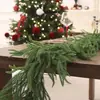 Navidad Artificial Nuofuke Goma Suave Hoja de Pino Decoración para Colgar en la Puerta del Hogar Planta Verde Colgante Anillo de Ratán Corona de Navidad Colgante de Pared