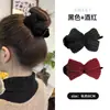 Presilha de Cabelo com Laço de Tricô e Garra para Cabeça Feminina Adorno de Cabelo Outono e Inverno 2024 Nova Presilha de Garra Fixadora de Cabelo Atacado