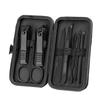Cross border em estoque cortadores de unhas terno aço inoxidável preto conjunto de 24 peças ferramentas para unhas conjunto completo geração cortadores de unhas de cabelo