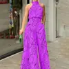 2026 Verano Nuevo Estilo Transfronterizo Europeo y Americano Comercio Exterior Moda Sexy Elegante Estampado Sin Mangas Pierna Ancha Mono Pantalón Largo