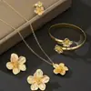 Moda Transfronteriza Más Vendido Collar Sencillo con Colgante de Flor Estilo Metálico Europeo y Americano Cadena para Clavícula de Lujo Ligero Conjunto de Joyería Versátil
