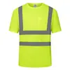 Ropa de trabajo reflectante para verano, de manga corta, adecuada para trabajos de tráfico y obras de construcción, personalizable con logo, reflectante de alto brillo, disponible para venta al por mayor