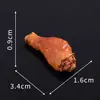 Miniatura de simulación de paisaje de una hamburguesa y una pata de pollo, artesanía de resina, decoración DIY para casa de muñecas, adorno de escritorio mini
