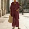 Conjunto de tres piezas de moda casual cómoda de color liso, chaqueta tipo chaleco y pantalones de pierna ancha, nuevo para mujer, primavera y otoño 2026, transfronterizo europeo y americano