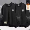 Nueva Camiseta de Manga Larga con Cuello Redondo Otoño/Invierno 2025, Sudadera Gruesa Versátil de Moda con Forro Polar, Camiseta Básica de Moda para Hombre