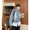 Chaqueta corta de mezclilla estilo americano transfronteriza para hombre, primavera y otoño, de alta gama, elegante, moderna, para estilistas de cabello