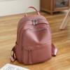 Mochila de Nuevo Estilo Transfronteriza Moda Femenina Versátil Gran Capacidad Bolso de Mujer Bolsa de Viaje Casual Mochila de Cuero Suave de Color Puro Simple