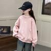 Sudaderas de Terciopelo para Niñas, Otoño e Invierno, Tallas Mediana y Grande, Tops Cálidos de Cuello Semi Alto para Niños, Camisetas Interiores para Niños, Camisetas para Estudiantes de Secundaria, Trbottomy