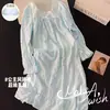 Bata de Noche de Manga Larga Lisa con Volantes de Encaje y Lazo para Mujer, Vestido de Casa de Longitud Media con Cuello Cuadrado, Pullover para Primavera y Otoño, Apto para Usar en Exteriores