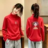 Blusa de base para meninas outono e inverno média e grande crianças meninas bebê roupa íntima gola alta estilosa infantil quente top t