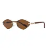 Nuevas Gafas de Sol Cat-Eye, Gafas de Sol Sin Montura de Alta Gama Transfronterizas para Mujer, Gafas de Sol con Montura de Metal, Gafas de Sol Degradadas de Moda