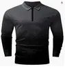 2023 Novo Outono Exportação Transfronteiriça Masculina Camisa Polo Casual com Zíper Manga Longa Cor Lisa Estampa 3D Camisa Paul