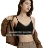 Sutiã de seda sem costura com suporte invisível, sem aro, controle lateral dos seios, detalhe em renda na gola, sutilmente sexy 3022