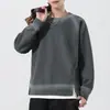 Sudadera de hombre de moda estilo americano, nueva colección primavera/otoño, peso pesado, bloques de color, diseño de dos piezas falso, pintada en spray personalizada, adecuada para parejas