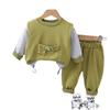 Terno infantil 2024 Primavera e Outono Novo 3 Meninos Moda Manga Comprida Conjunto de Duas Peças 6 Anos de Idade Menino Casual Roupas Infantis