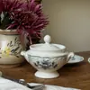 Plato Cerámico Vintage Francés Plato Cerámico Regency Taza y Platillo Retro Plato de Desayuno Taza de Café Taza y Platillo Plato Occidental