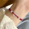 Hebilla Calcedonia Blanca Pulsera Tejida para Pareja Pulsera Temperamento Simple Guofeng Estudiante Novia Pulsera Dulce Regalo
