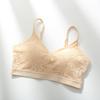Sutiã de renda com costas em U para beleza feminina, com bojo de látex no peito, camisola, push up, peito envolto, sutiã sem fio anti-exposição