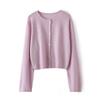 Chaqueta de Punto Fina Nueva de Verano Protectora del Sol Versátil Manga Larga Manga Corta Cuello Redondo Top Holgado de Bambú Lino para Mujer